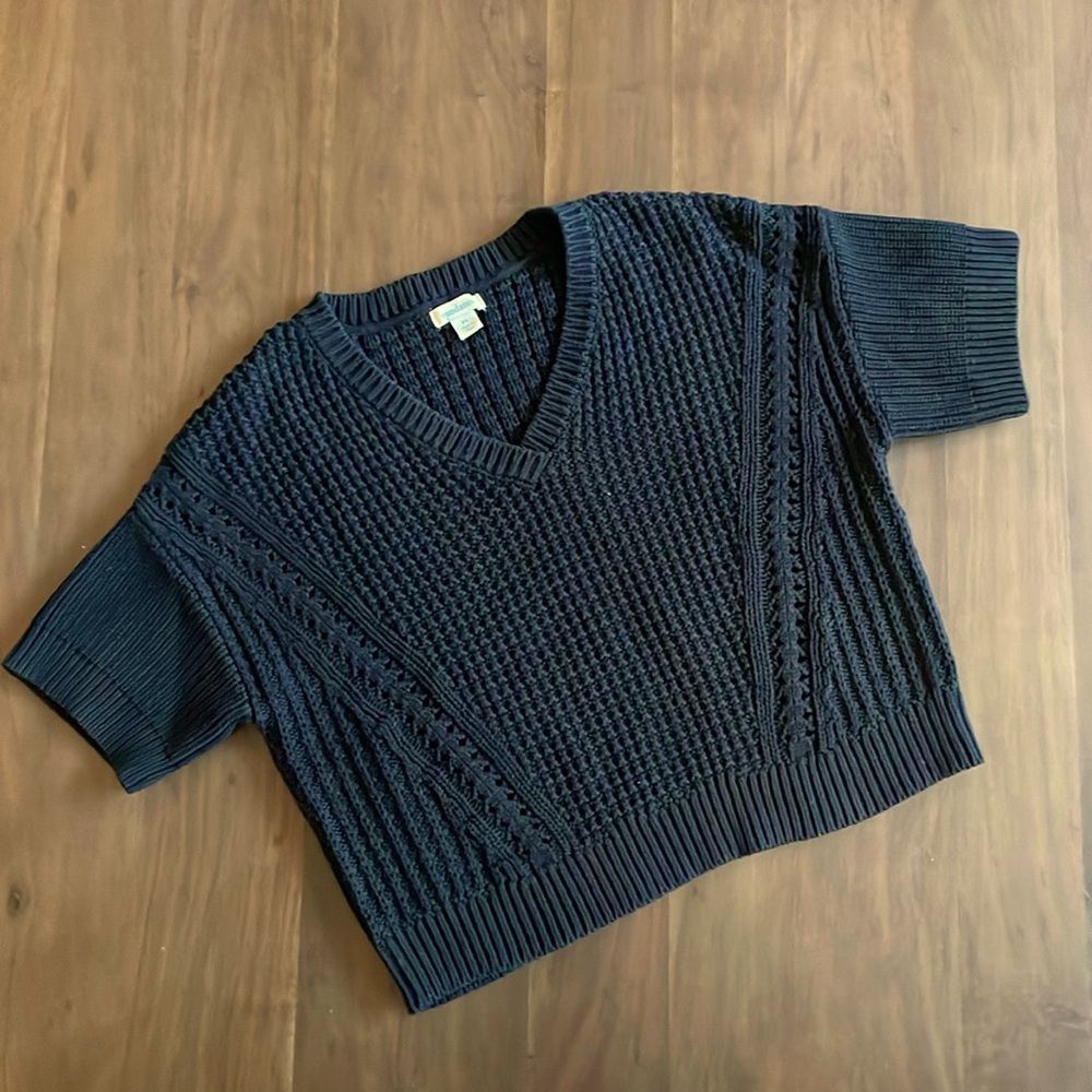 Sundance Black V Neck Stitchy Sweater Size Ps